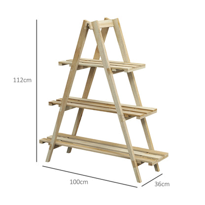 Estantería Para Plantas Outsunny Madera De Abeto Madera Natural 100x36x112 Cm_2
