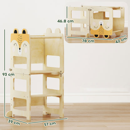 Torre De Aprendizaje Aiyaplay Madera Contrachapada Madera Natural 57x39x93 Cm_2