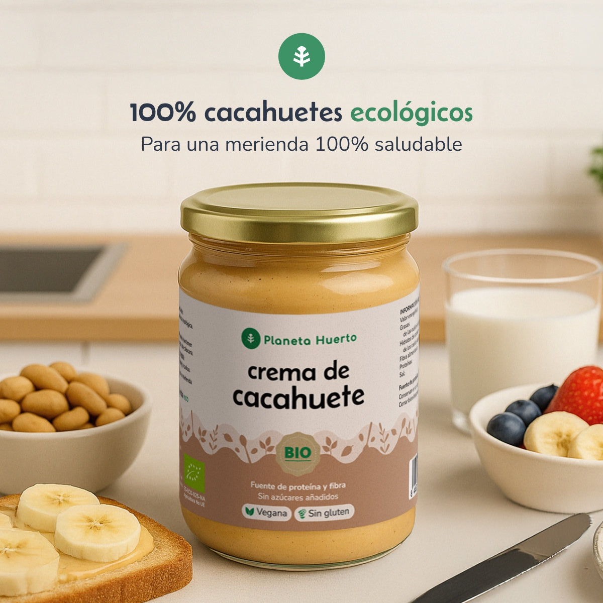 Pack 6x Crema de Cacahuetes ECO Planeta Huerto 700g