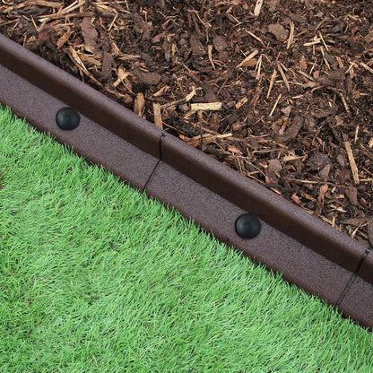 Bordes De Césped Marrón Flexibles Jardín Bordes De Césped Paquete De 6 X 1.2m_2