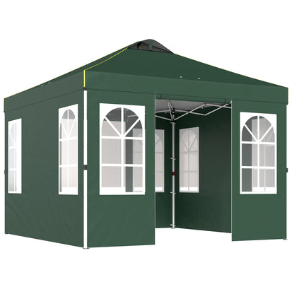 Carpa Plegable Outsunny Tela Oxford, Metal Verde 293x293x272 Cm_0