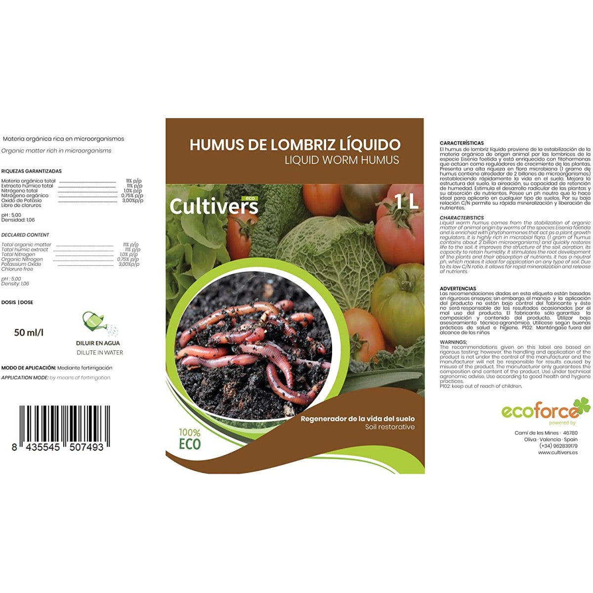 Humus De Lombriz Líquido Cultivers 5 L_3
