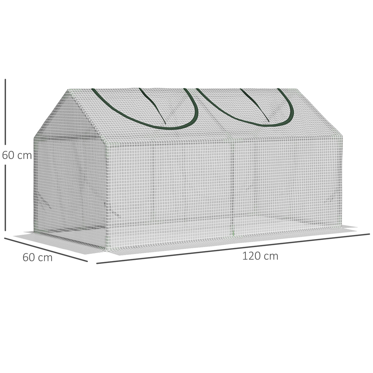 Invernadero De Terraza Outsunny Acero, Pe Blanco 120x60x60 Cm_2