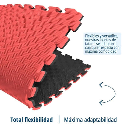Tatami Puzzle Eva Para Suelo Infantil 1x1m X25mm Rojo - Negro Pack Ahorro 4 Unidades_2