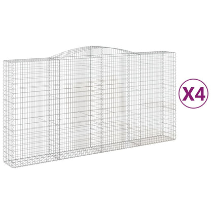 Cestas De Gaviones 4 Uds Forma De Arco Hierro 400x50x200/220 Cm_0