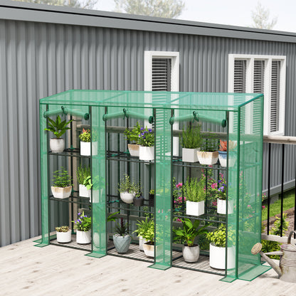 Invernadero De Jardín Outsunny Pe, Acero Verde 215x46x151cm 84h-228v01gn_1