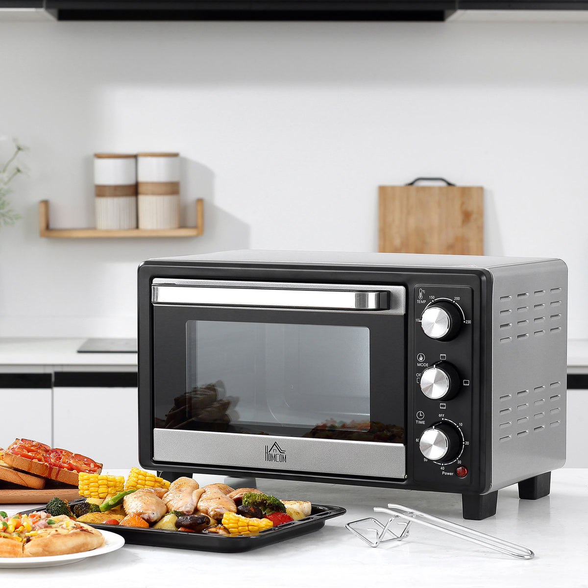 Horno Eléctrico Homcom Metal Plata 44x32x28.1 Cm_3