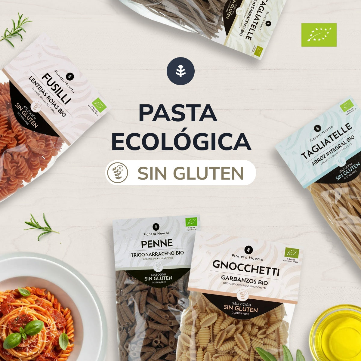 Tallarines de arroz integral ECO sin gluten Planeta Huerto 350 g