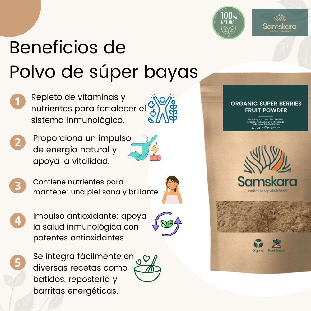 Superfrutos Rojos En Polvo Bio - 300g (2 X 150g Envases Retail) | Fruta Deshidratada Ecológica, Snack Vegano Natural_5