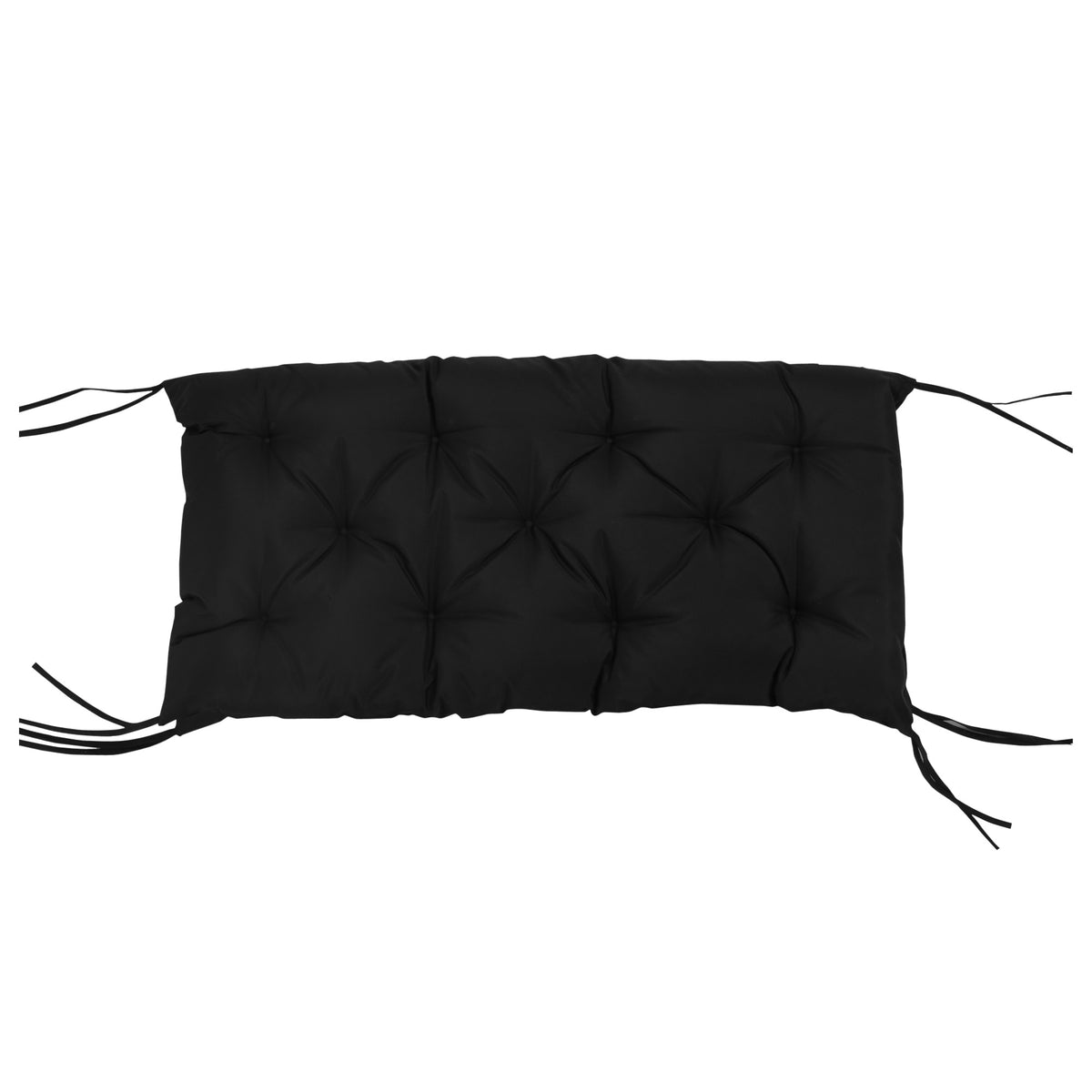 Cojín Para Banco Outsunny Poliéster, Algodón Negro 100x98x8 Cm_3