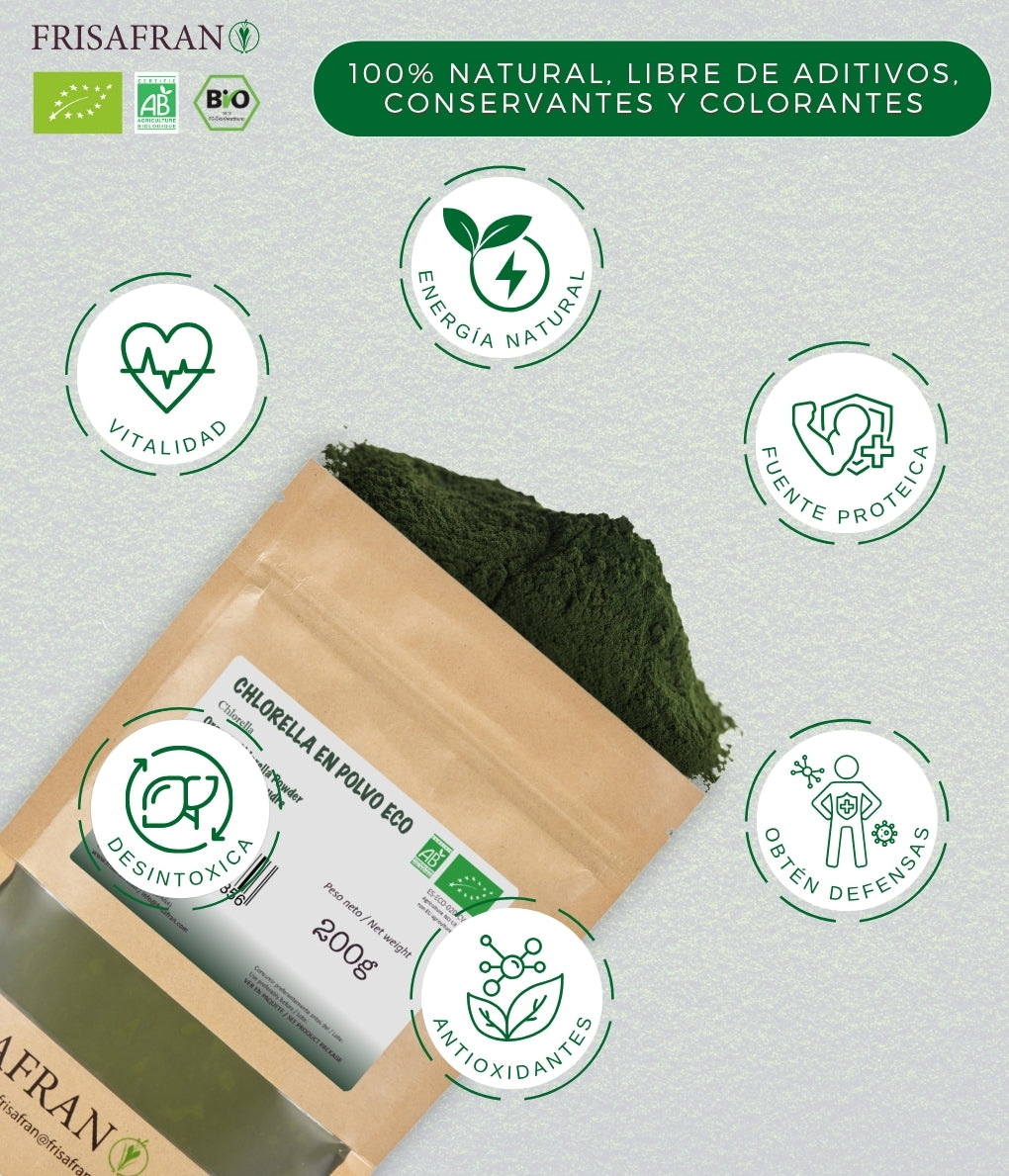 Chlorella Ecológica En Polvo - Calidad Y Sabor | Frisafran 200 G_1