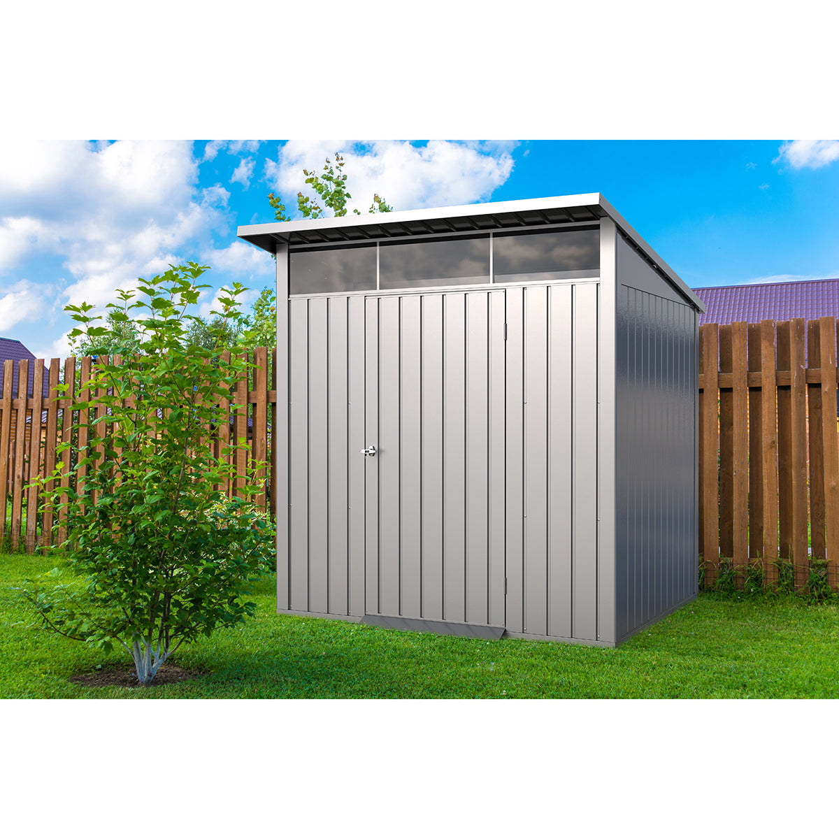 Duramax - Caseta Jardín - Palladium 6x5 - Metal - Color Gris Plata_1