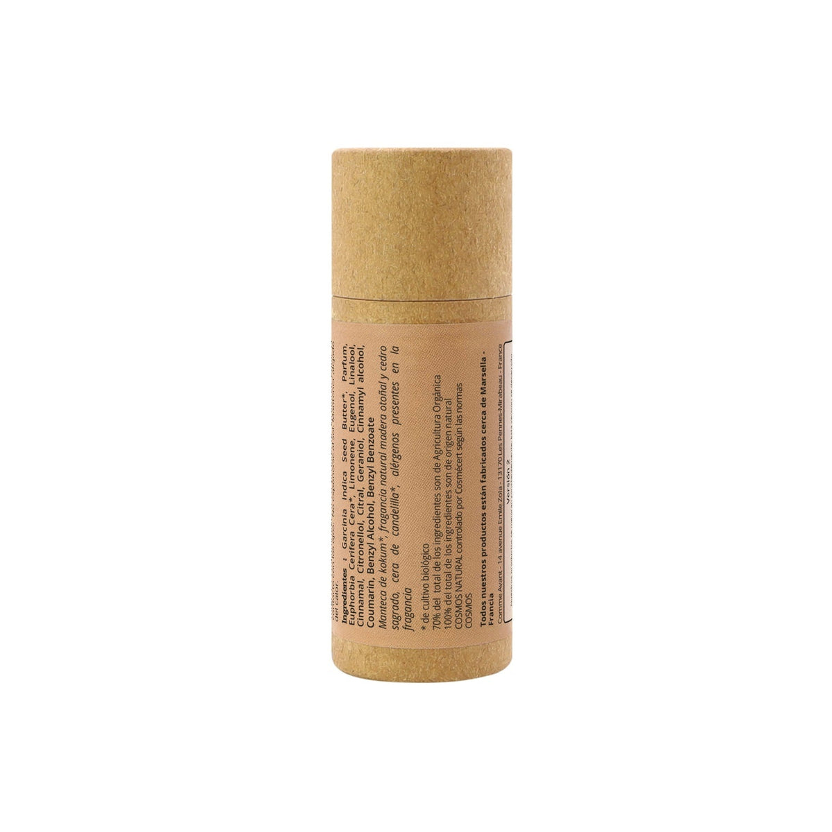 Perfume sólido amaderado y especiado con manteca de kokum Cedro almendrado y Canela Comme Avant 20 ml