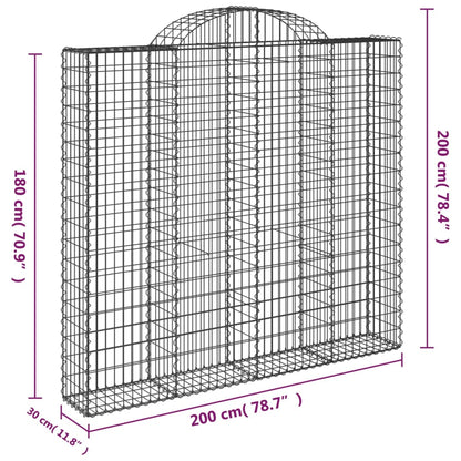 Cestas De Gaviones 4 Uds Forma De Arco Hierro 200x30x180/200 Cm_5