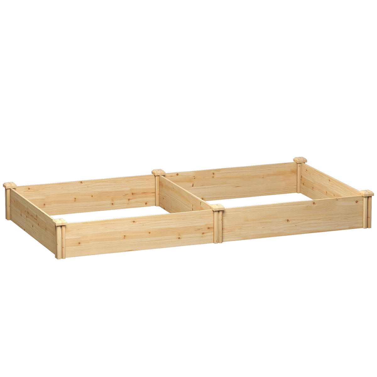 Jardinera Outsunny Madera De Abeto Madera Natural 235x121x26 Cm_1