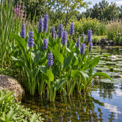 Pontederia Cordata Planta Estanque - Set 4 Plantas Con Cesta Y Sustrato Completo_1