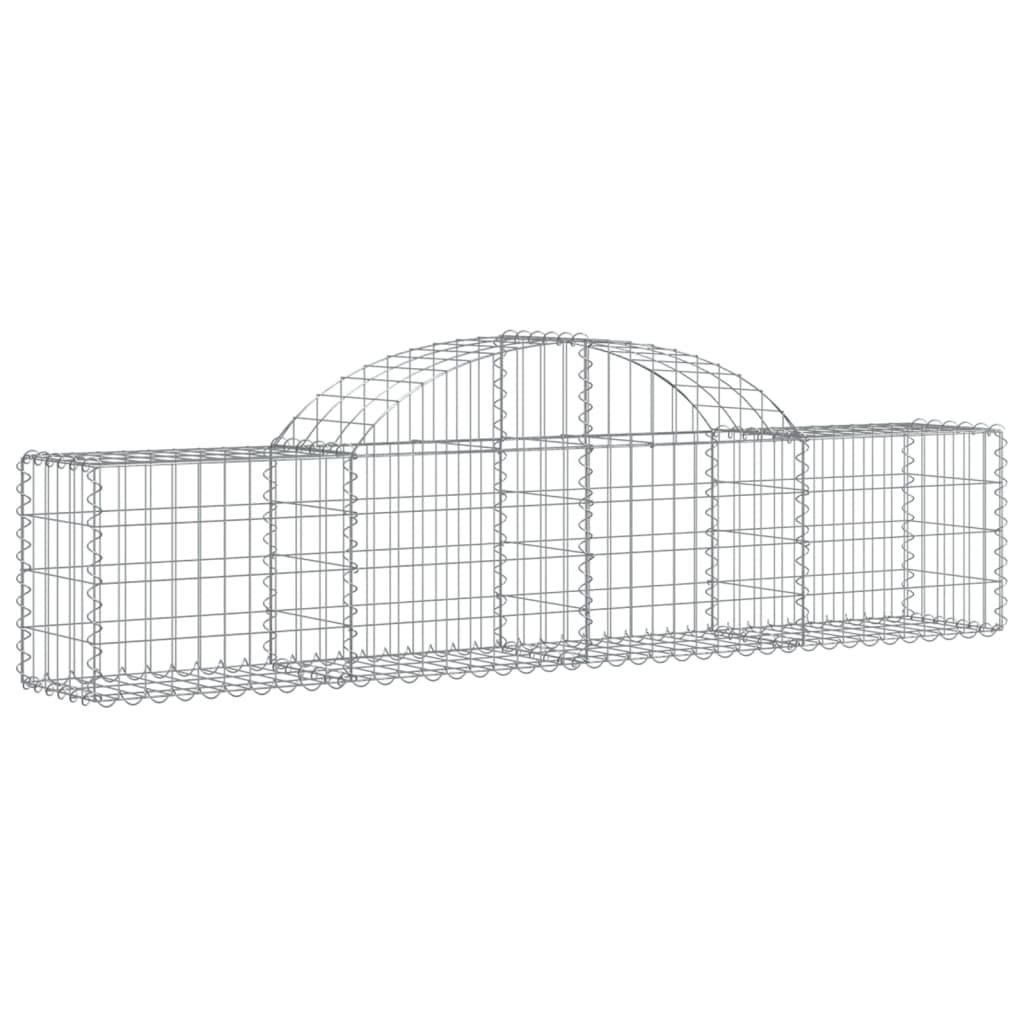 Cestas De Gaviones 5 Uds Forma De Arco Hierro 200x30x40/60 Cm_2