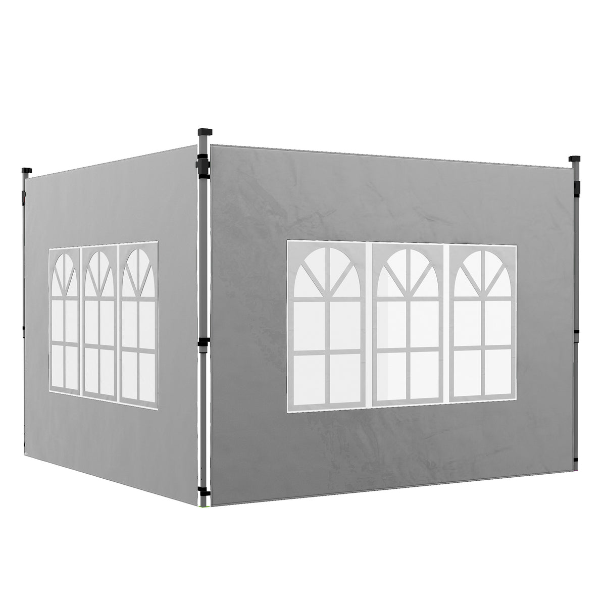 Paredes Laterales Carpa Outsunny Tela Oxford Gris Claro 295x195 Cm_0