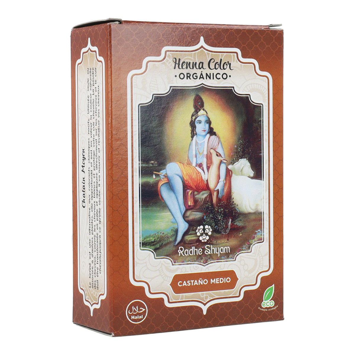 Tinte Henna Castañao medio en polvo Radhe Shyam 100 g