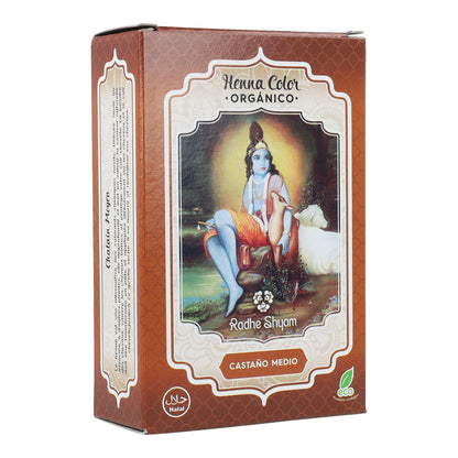 Tinte Henna Castañao medio en polvo Radhe Shyam 100 g