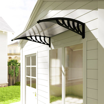 Marquesina Exterior Outsunny Policarbonato, Aluminio Transparente 103x96.5x27 Cm_4
