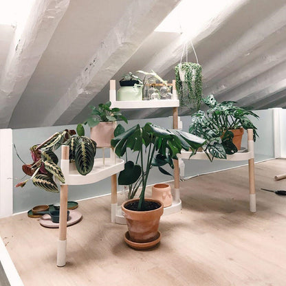 Soporte Modular Citysens De 4 Bandejas – Blanco, Polipropileno 100% Reciclado Y Madera Ecológica Pefc_2