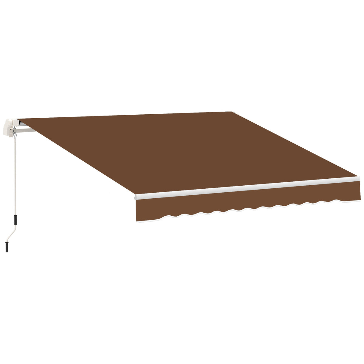 Toldo Manual Retráctil Outsunny Poliéster, Aluminio Café 295x245x151.5 Cm_0