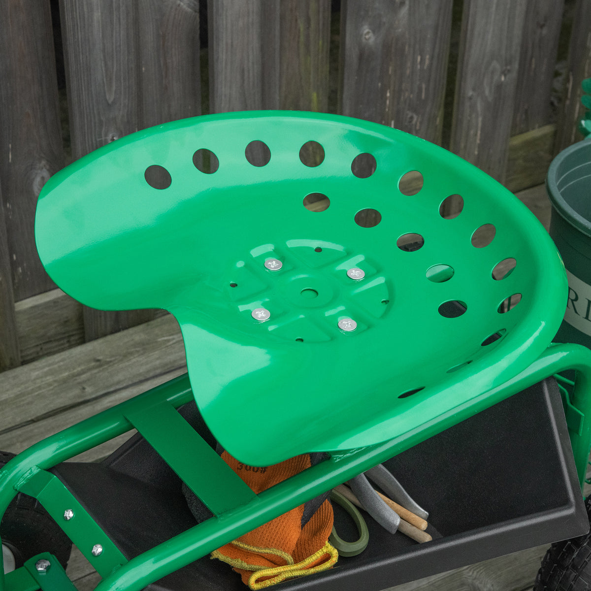 Carrito De Jardín Outsunny Metal, Pp Verde 98x45x87 Cm_4