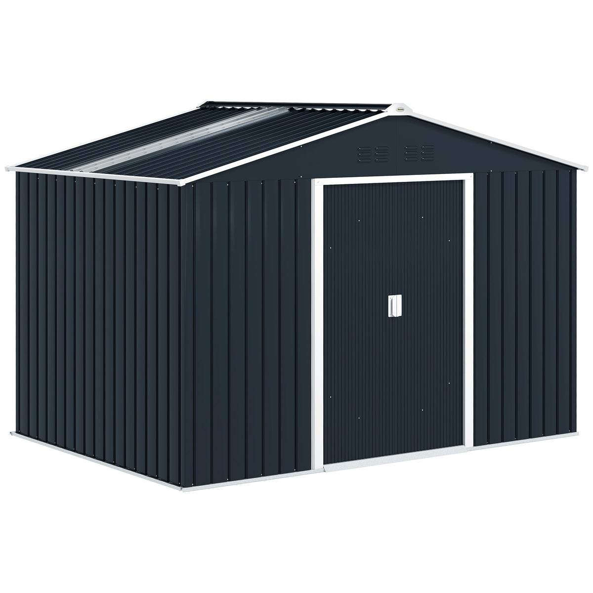 Caseta De Jardín Outsunny Acero Galvanizado Gris Oscuro 277x195x192cm_0