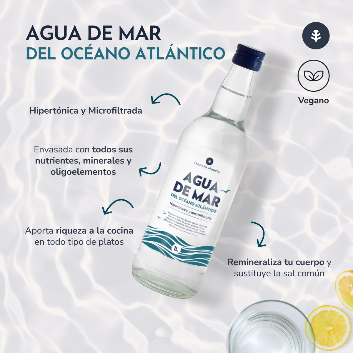 Agua De Mar Hipertónica Planeta Huerto 1 L