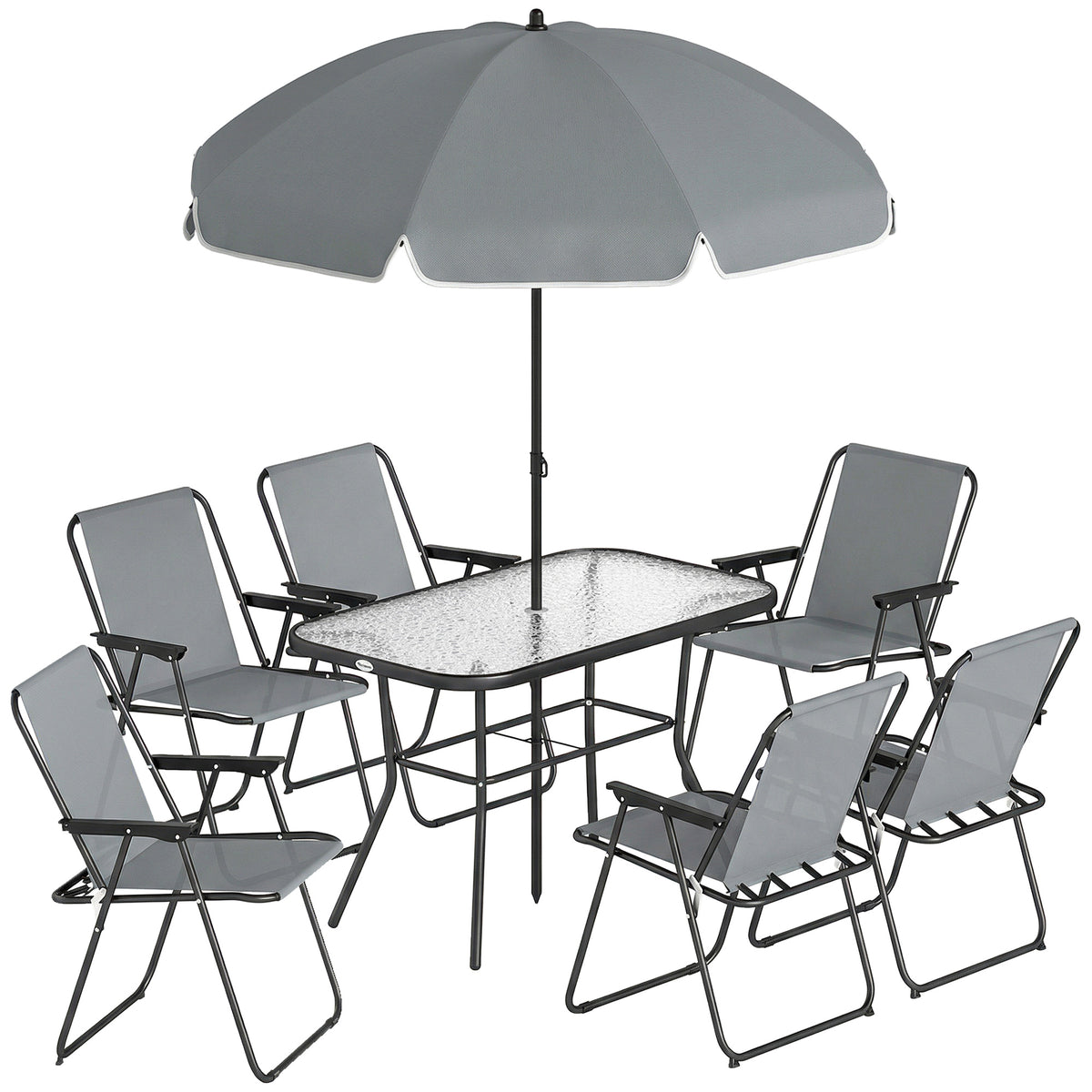 Conjunto De Jardín Outsunny Acero, Textilene Gris 119x68x70 Cm_0