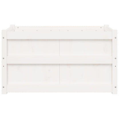 Jardinera De Madera Maciza De Pino Blanca 90x50x50 Cm_4