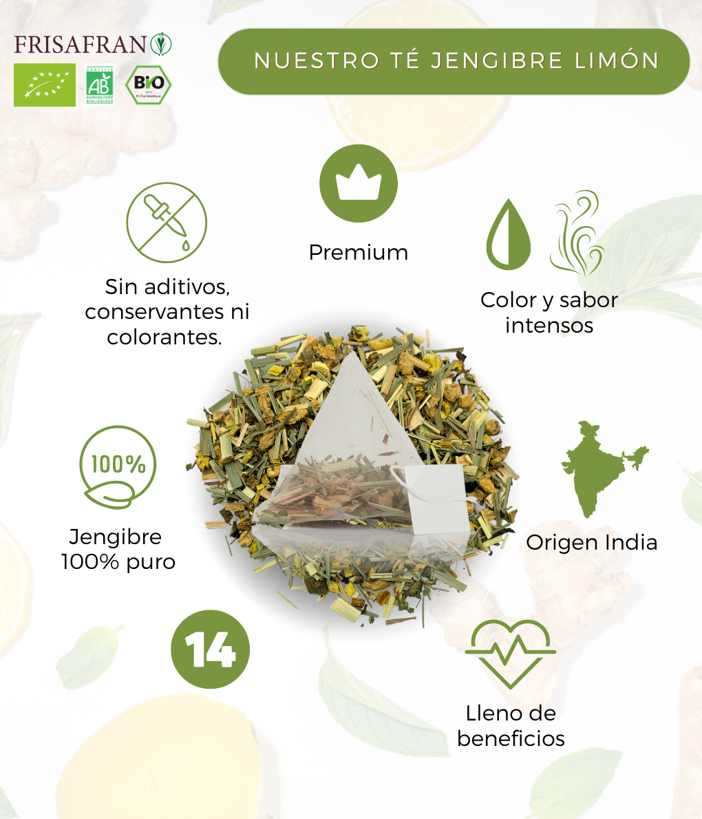 Infusión De Jengibre-limón Ecológica |granel | Calidad | Frisafran 100 G_3