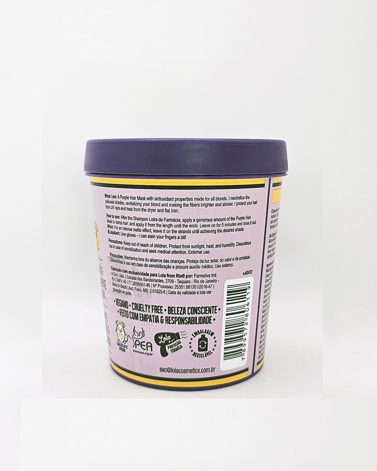 Mascarilla Matizadora Loira De Farmácia Lola Cosmetics 230g_1