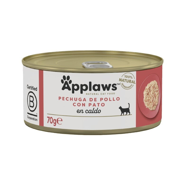 Applaws Cat Lata Pollo y pato 70 g Comida húmeda para gatos natural grain free
