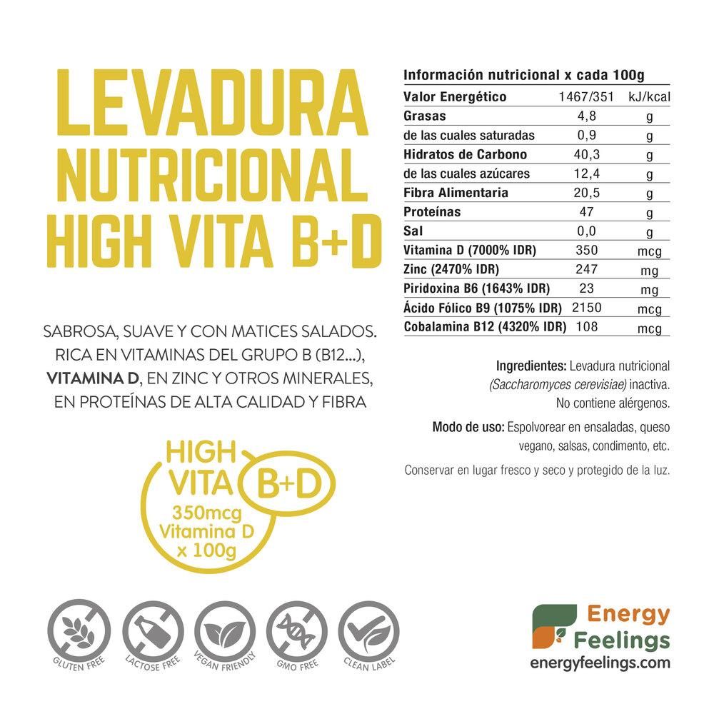 Levadura nutricional high vitamina D Energy Feelings 1 kg
