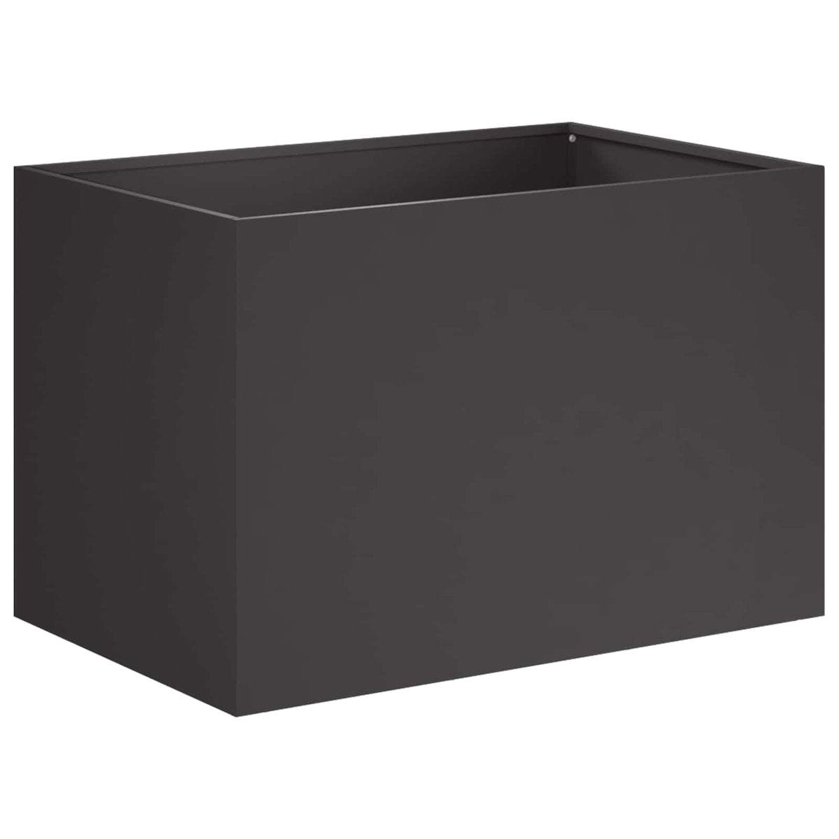 Macetero De Jardín Negro 60 X 40 X 40 Cm Acero Laminado En Frío_0