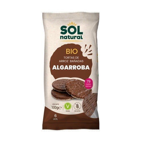 Tortitas de arroz bañadas con algarroba Sol Natural 100 g