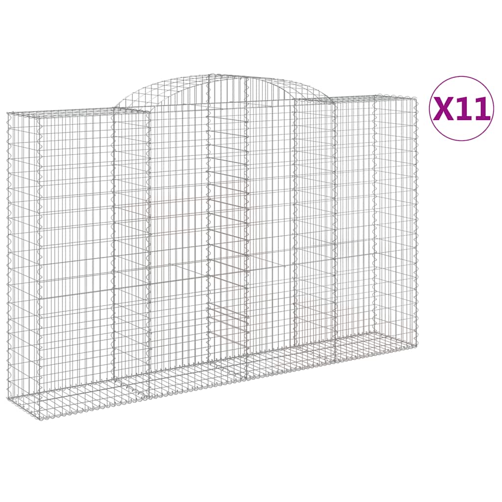 Cestas De Gaviones 11 Uds Forma De Arco Hierro 300x50x180/200cm_0