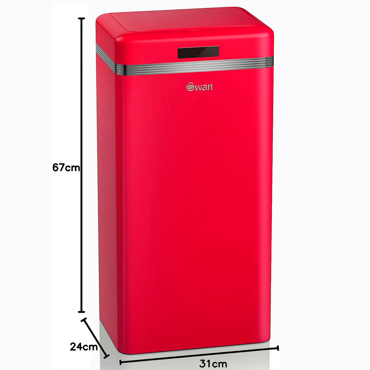 Swan Cubo De Basura Cocina Automático, Sensor De Movimiento, 45l, Metálico, Papelera Reciclaje, Swka4500rneu, Rojo_5
