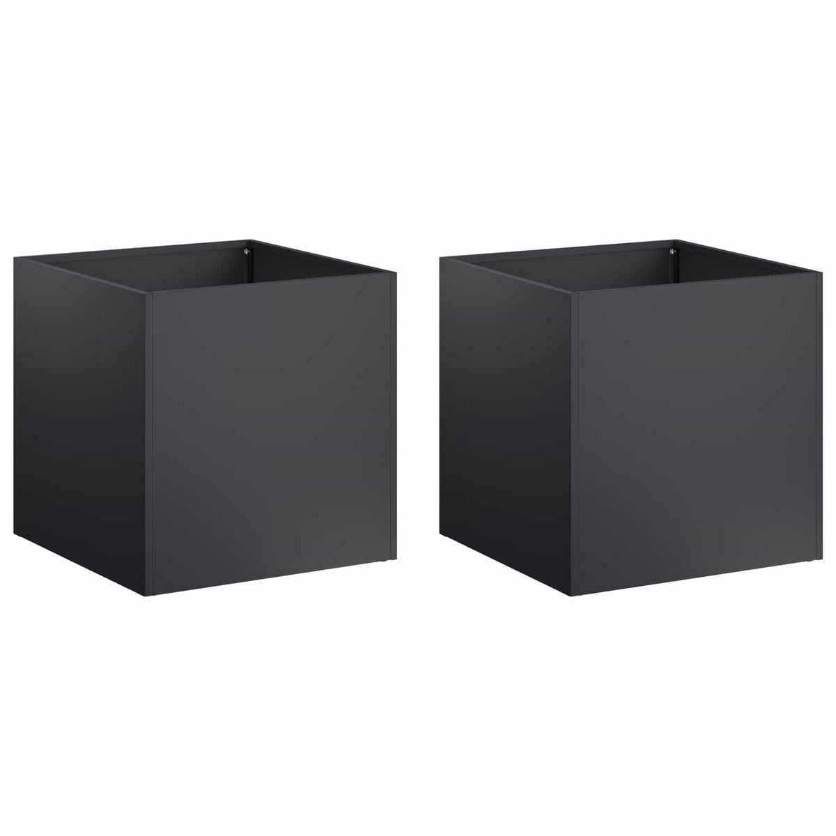 Macetero De Jardín 2 Uds. Negro 20 X 20 X 20 Cm_0