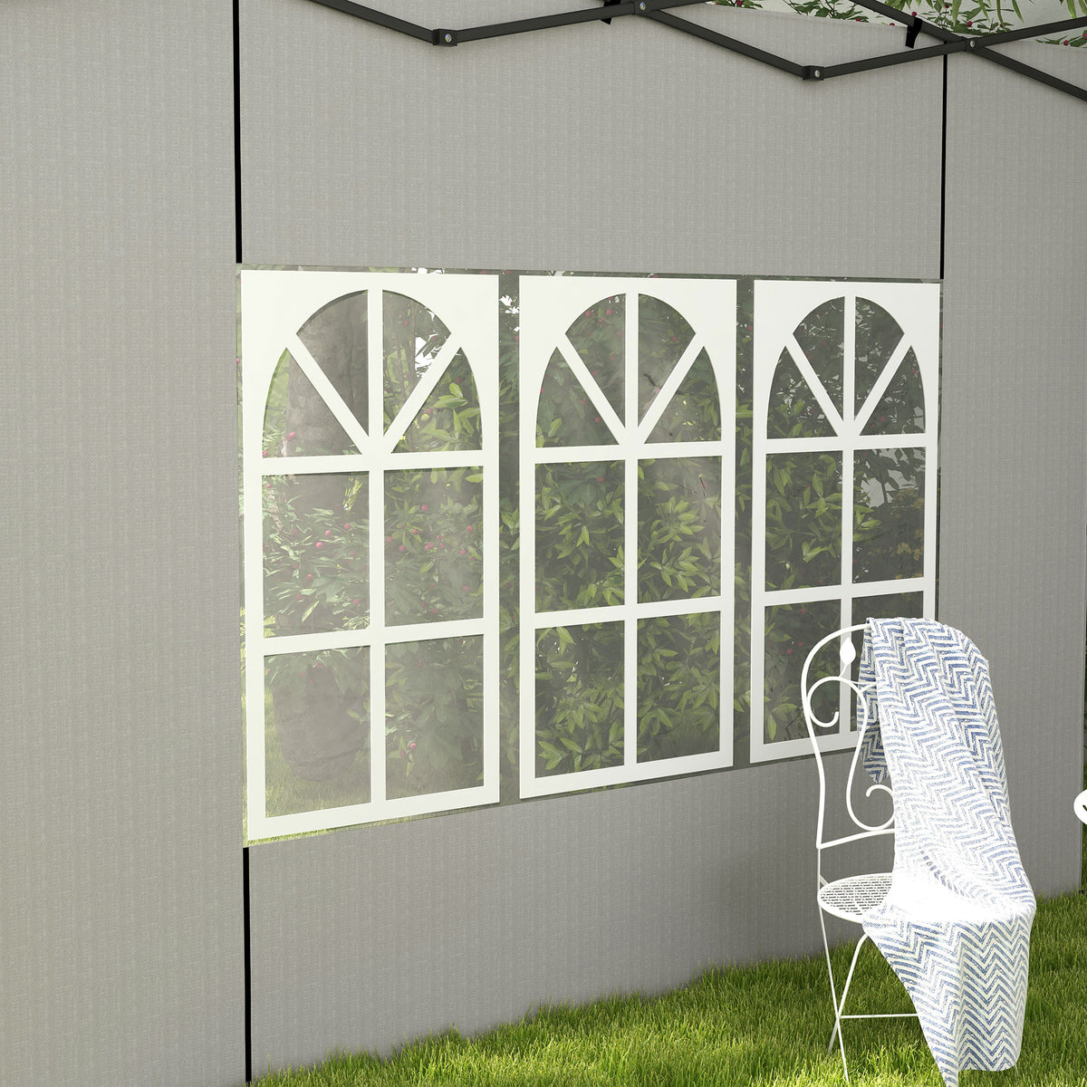 Paredes Laterales Outsunny Pe Blanco 293x193 Cm_4