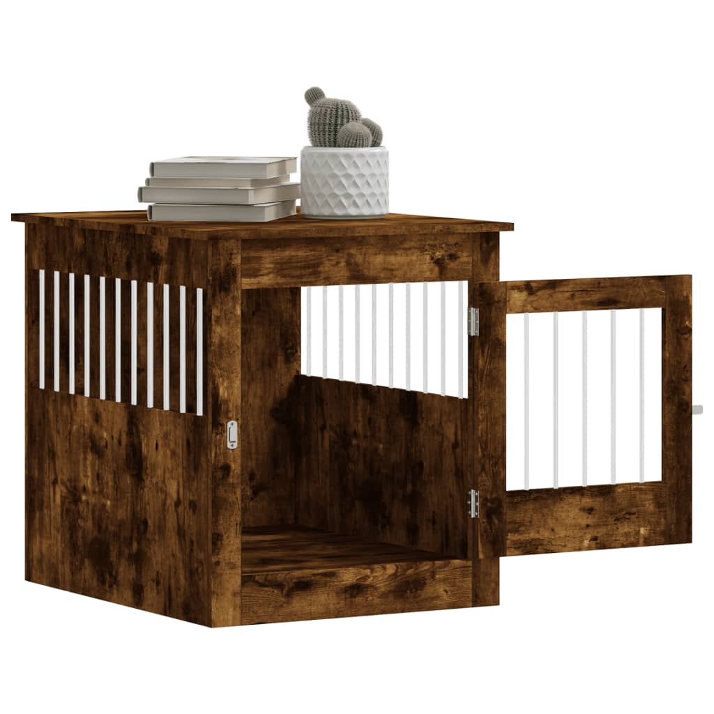 Jaula Para Perros Madera Ingeniería Roble Ahumado 64,5x80x71 Cm_4