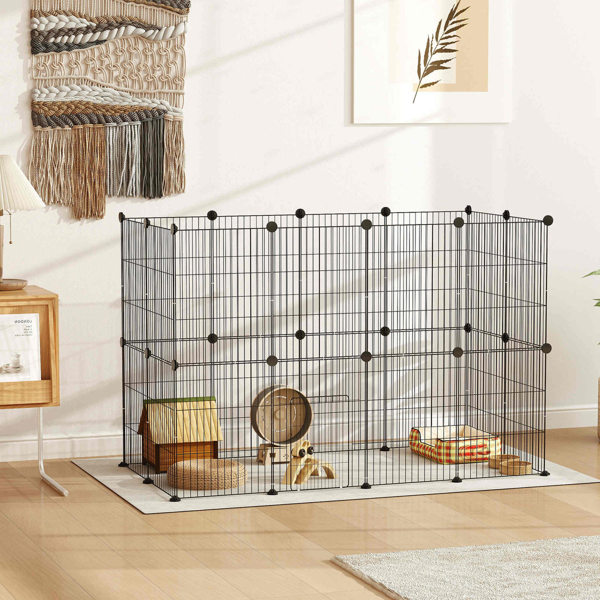 Parque Para Mascotas Pawhut Acero Negro 120x60x80 Cm D51-456v00bk_1