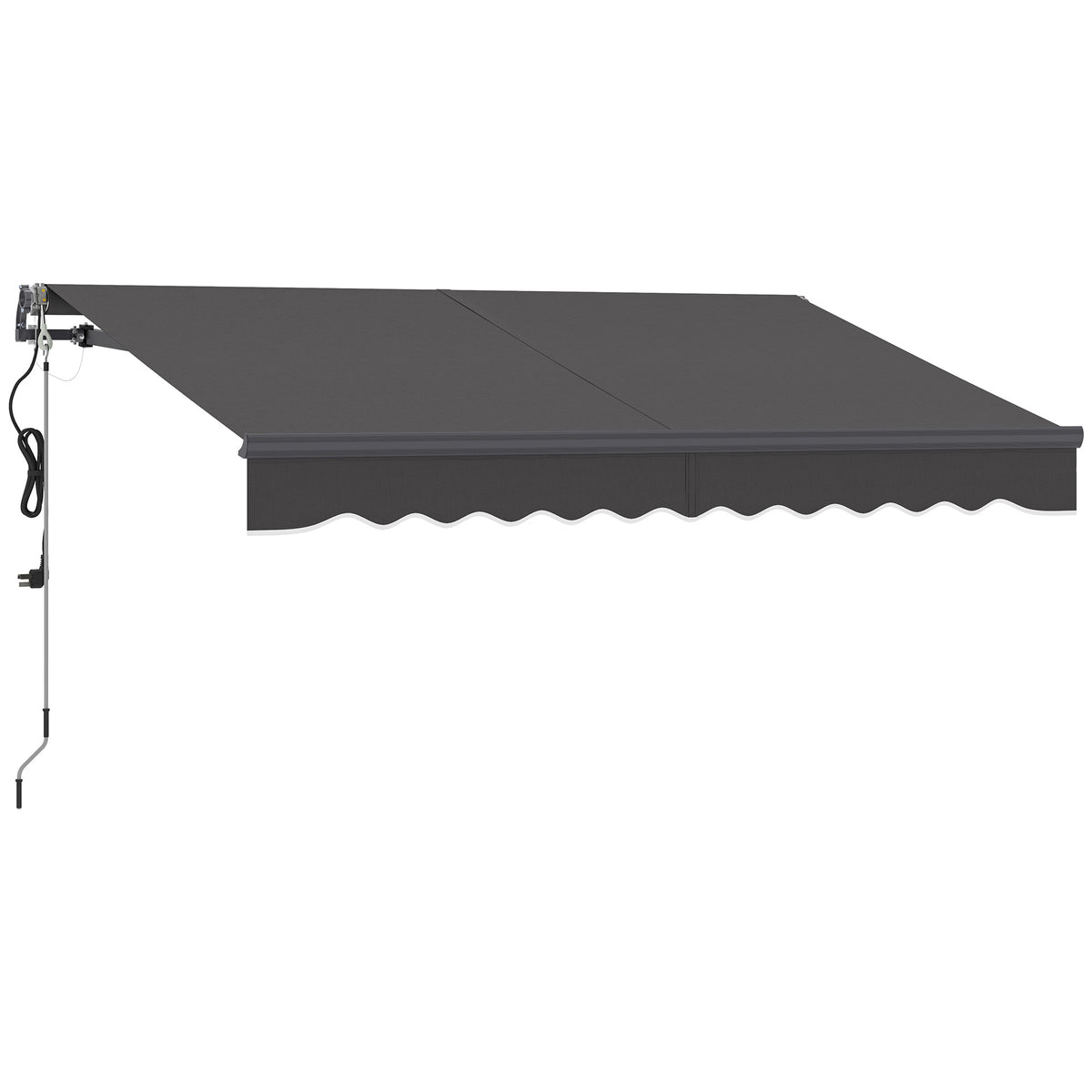 Toldo Eléctrico Retráctil Outsunny Aluminio, Poliéster Gris Oscuro 296x250x150 Cm_0