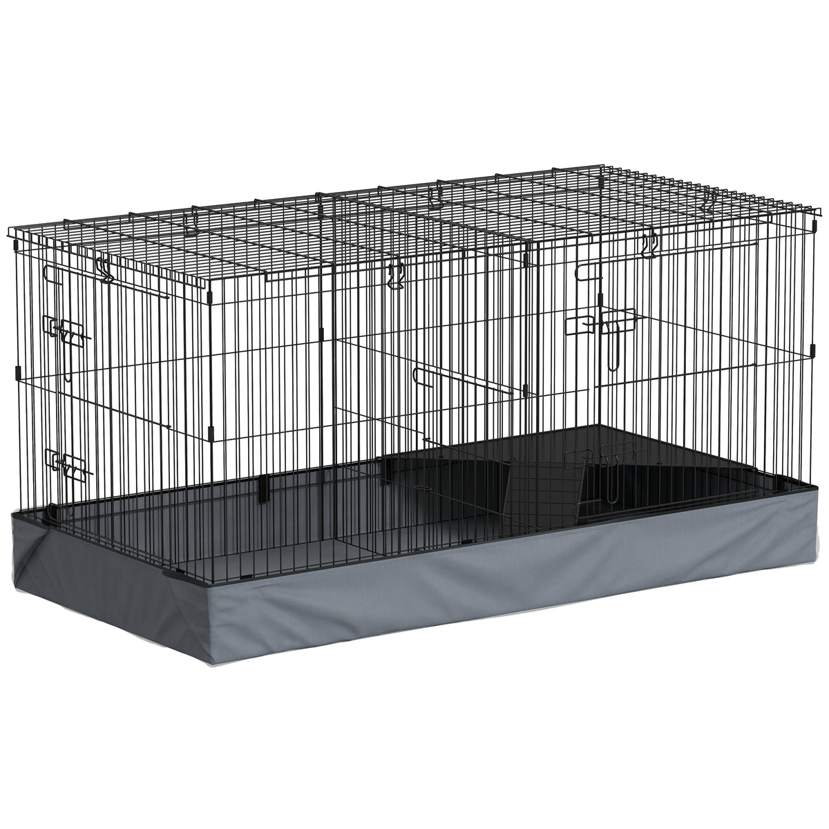 Jaula Animales Pequeños Pawhut Acero Negro 121x61x61 Cm_0