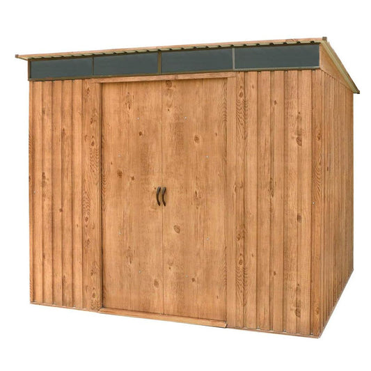 Duramax - Caseta Jardín - Top Shed Pentroof 8x6 - Metal - Color Imitación Madera_0