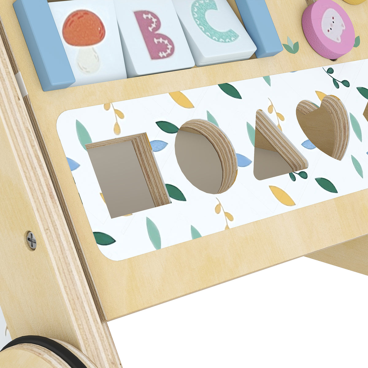 Andadera De Apoyo Para Bebés Aiyaplay Tablero Multicapa, Madera De Schima Superba Madera Natural 34.5x32.4x46 Cm_4