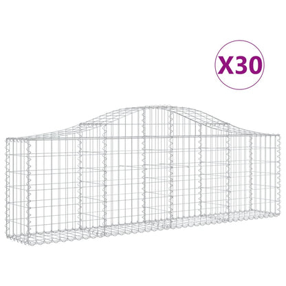 Cestas De Gaviones 30 Uds Forma De Arco Hierro 200x30x60/80 Cm_0