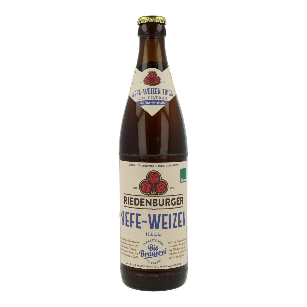 Cerveza Ecológica Weiss de Trigo Riedenburger 50cl